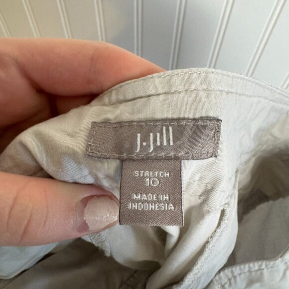 J Jill khaki tie waist skirt size 10 stretch N43 - Picture 4 of 5